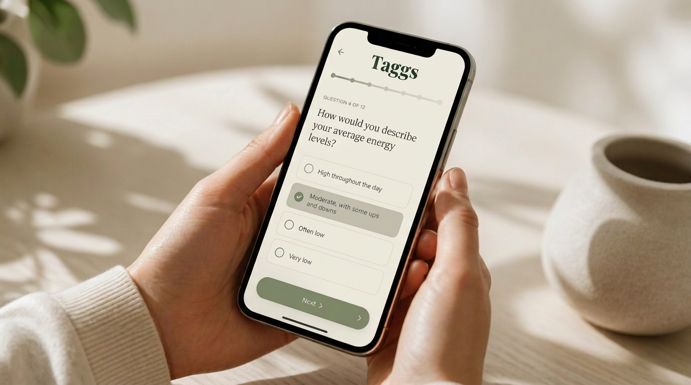 Patient using the Taggs app